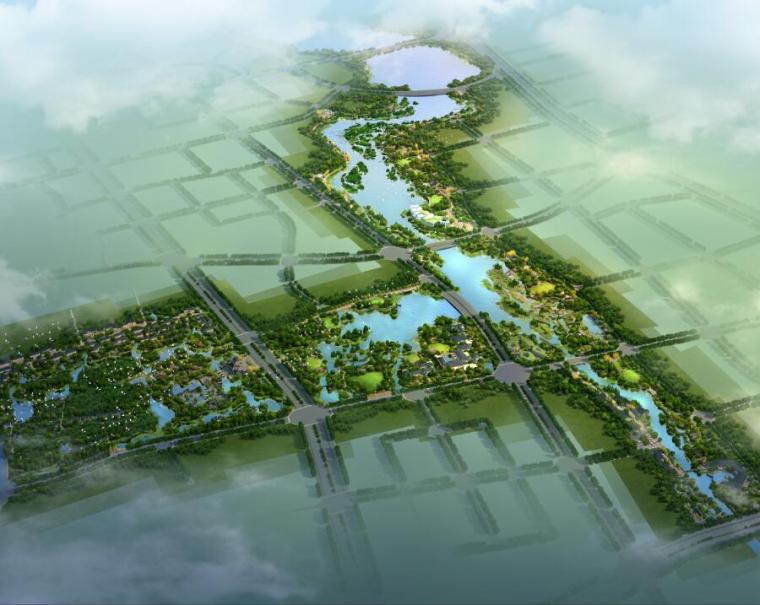 滨水商业广场景观效果图资料下载-生态湿地公园效果图PSD分层素材（58分层）