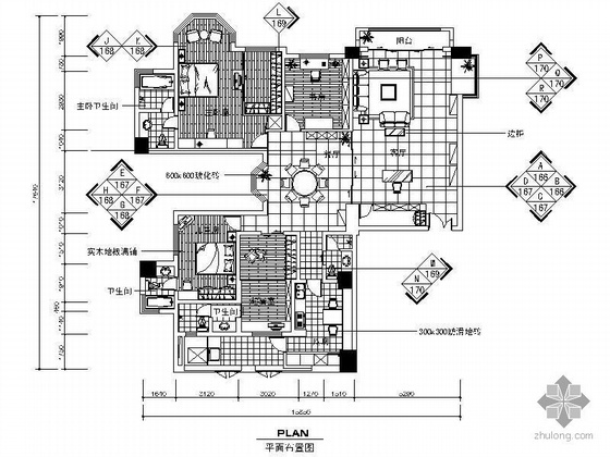 高层三居室住宅户型图资料下载-三居室C户型装修图