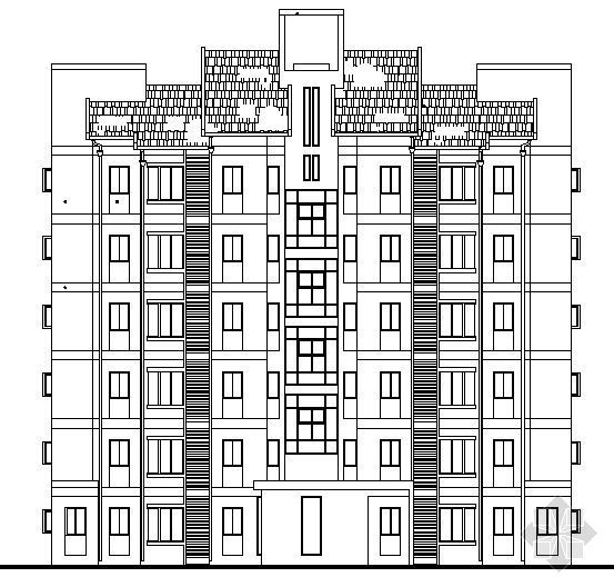 小青瓦斜屋面建筑施工图资料下载-某斜屋面六层住宅建筑方案图