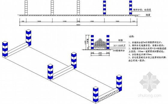钢筋料台资料下载-建筑工程钢筋堆料台做法示意图