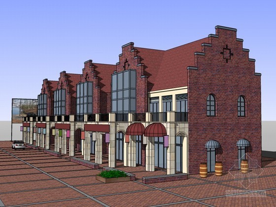 欧式屋面建筑资料下载-欧式建筑SketchUp模型下载