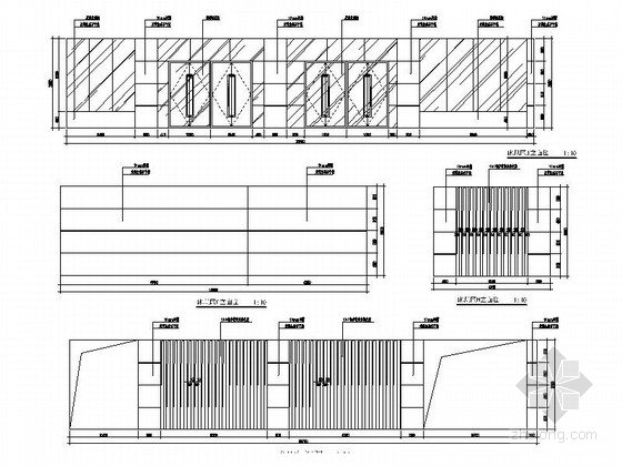 [安徽]青少年活动中心室内装修施工图休息区立面图