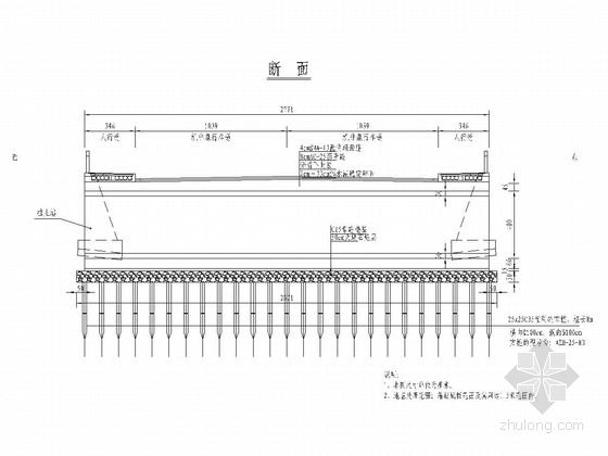 2x5m双孔斜交箱涵全套施工图（20张）-箱涵断面布置图 