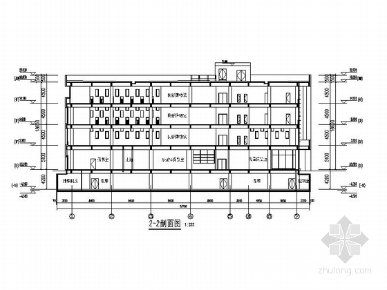  [广东]多功能现代化花园式综合文化中心建筑设计方案文本（含CAD）-多功能现代化花园式综合文化中心建筑剖面图