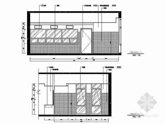 [上海]城市活泼现代三层幼儿园室内装饰设计施工图教师食堂立面图