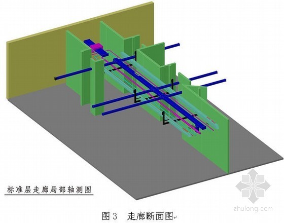 [陕西]宾馆酒店综合管线施工BIM技术应用资料与总结-走廊断面图 