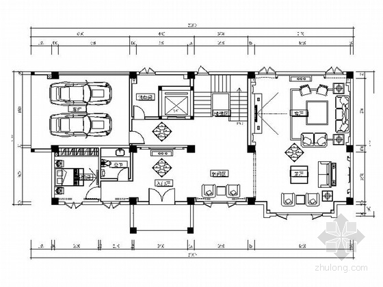 电视背景设计图资料下载-精品豪华中式四层别墅室内装修施工图（含效果图及外墙设计图）