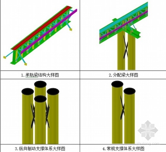 景观桥工程钢结构制作与安装方案施工图纸-轨道管桩施工实例 