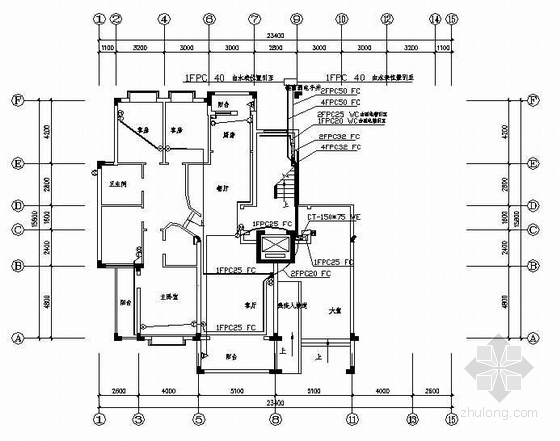 弱电管道图资料下载-某11层住宅楼智能弱电系统图