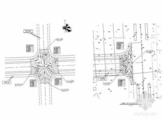 新规范设计城市次干路全套施工图（绿化）-交叉口竖向设计图 