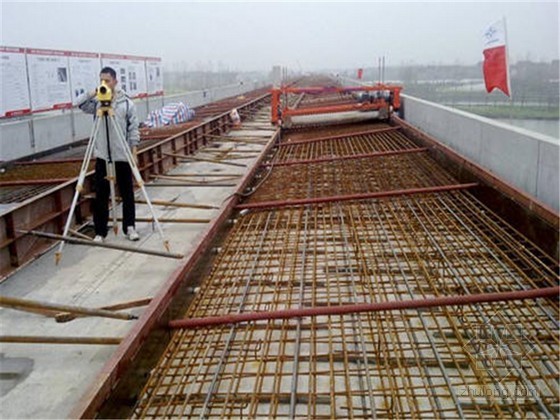 无砟轨道底座板大块整体钢模施工工法（桥梁施工 支承层施工）-安装完成后的曲线段底座板模板 