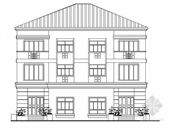 庭院景观含SU资料下载-某三层生态庭院农居建筑方案图（含效果图）