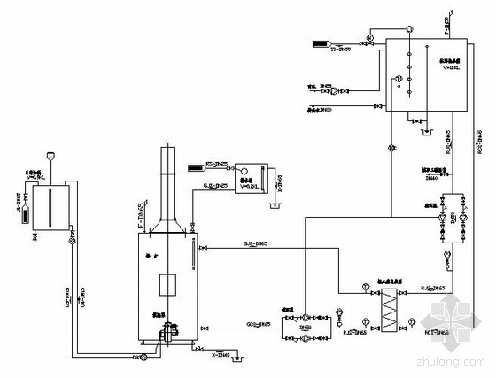 燃气蒸汽锅炉房原理资料下载-蒸汽锅炉系统原理图