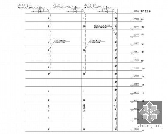 [福建]超高层综合建筑暖通空调通风防排烟系统施工图（著名设计院 含人防、换热站）-通风系统图