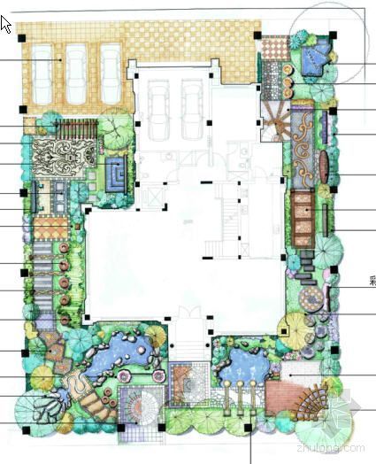 小别墅套图资料下载-欧式别墅景观设计方案两套