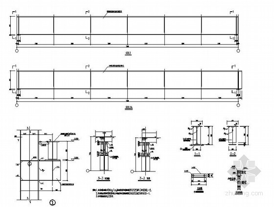 厂房吊车梁安装施工资料下载-某钢结构厂房吊车梁节点详图