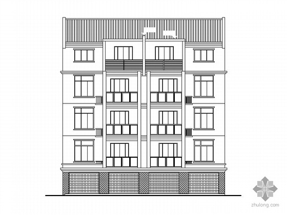6层单元式住宅楼模型资料下载-某单元式五层住宅楼建筑方案扩初图