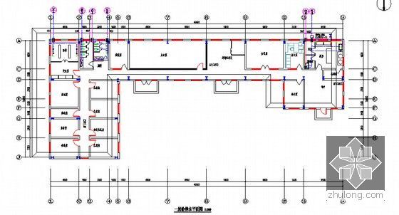 [山东]办公楼建筑安装工程预算书（含图纸 招标文件）-一层给排水平面图