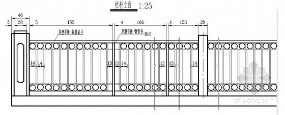 桥梁不锈钢护栏施工图资料下载-桥梁不锈钢栏杆大样图（异型钢管）