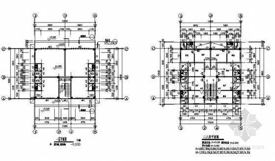 某八层标准农民房建筑施工图-平面 