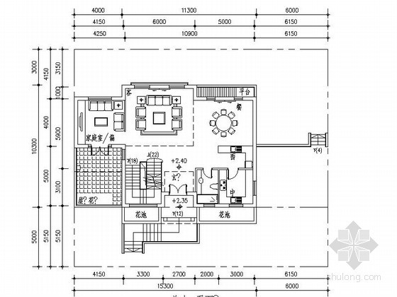 板式大户型平面图资料下载-某三层现代别墅户型平面图（335）