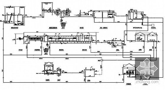 [营口]污水厂全套工艺施工图-污水处理厂水力高程图