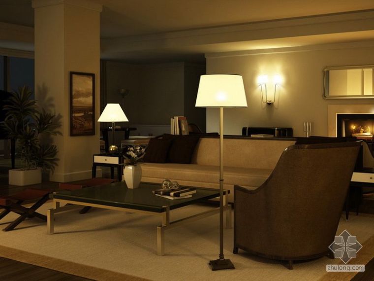 温馨公寓装饰设计资料下载-温馨客厅