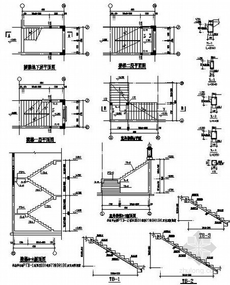 多层住宅楼梯su资料下载-某多层住宅楼梯节点详图