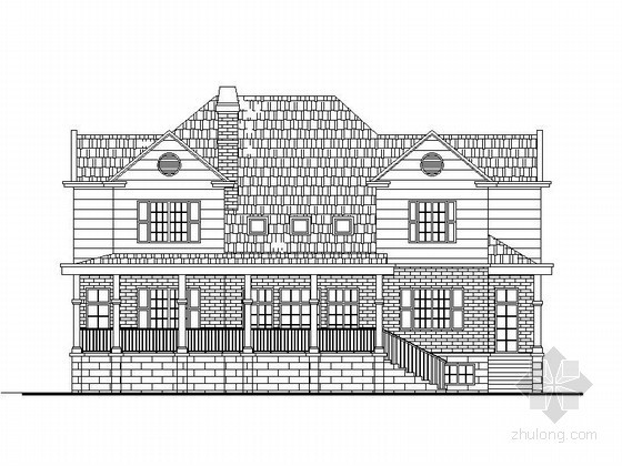 二层乡村新中式别墅设计图资料下载-某二层乡村别墅建筑扩初图