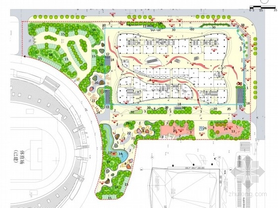 小区中心景观广场平面图资料下载-[柳州]购物中心广场环境景观设计方案