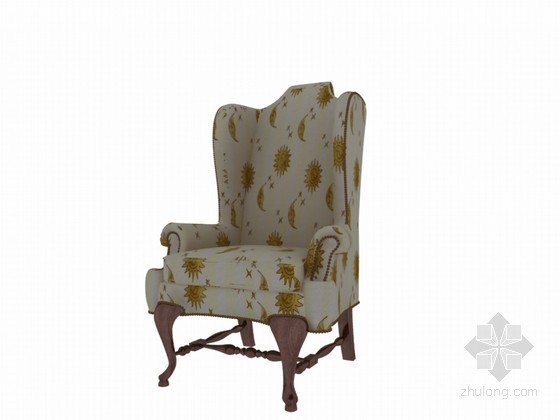 沙发椅su下载资料下载-高背沙发椅3D模型下载