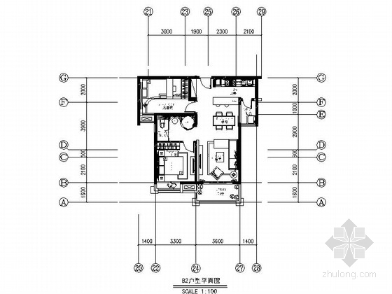 温馨客厅装修图片资料下载-[安徽]温馨现代风格一居室室内装修施工图（含实景）