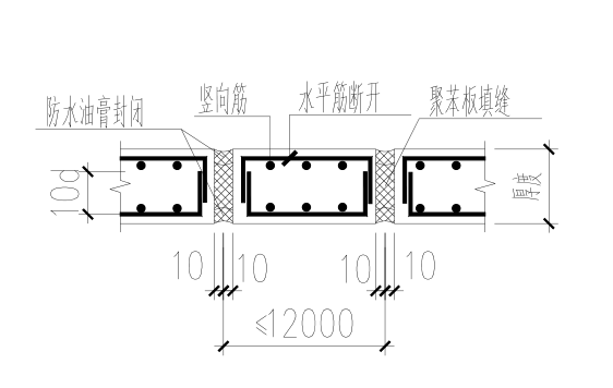 [河南]25层剪力墙结构住宅楼结构施工图（CAD、22张）-钢筋混凝土女儿墙、挂板等构件伸缩缝做法