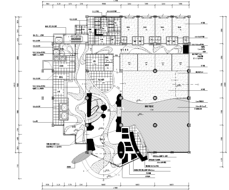 [广东]深圳新星海港酒家室内装修施工图-首层地坪图