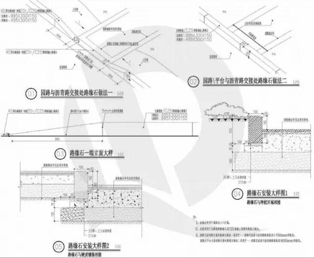 干货！恒大园林景观施工图标准（铺装、截水沟、景观亭、栈道）_51