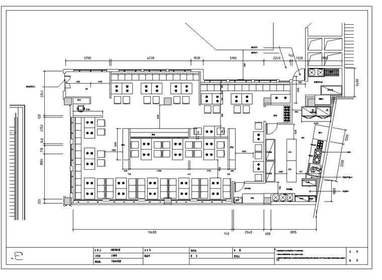 江苏现代中式风格火锅餐厅室内装修设计施工图-平面设计方案图