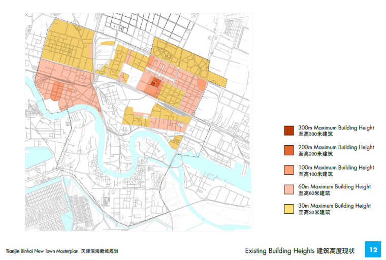 天津滨海新城概念性城市架构设计（SOM事务所）-天津滨海知名地产概念性城市架构设计建筑高度现状