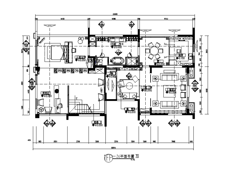 CAD接待大厅资料下载-别墅楼办公室设计CAD施工图（含效果图）