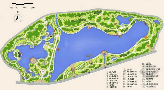 服务区园林设计方案资料下载-[黑龙江]水上公园园林设计方案