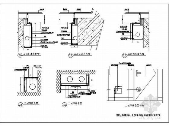 管道包管做法节点资料下载-墙面包管道详图