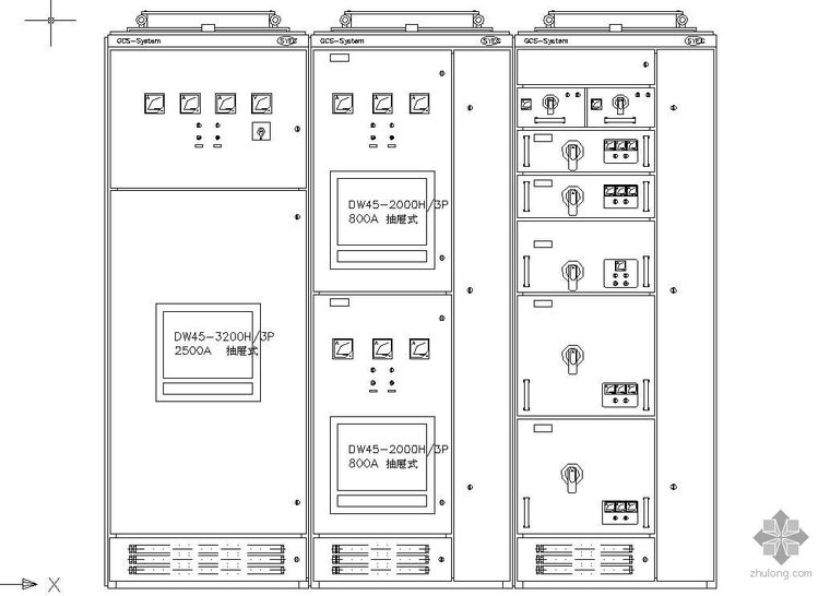 配电柜节点图资料下载-GCS配电柜面板图
