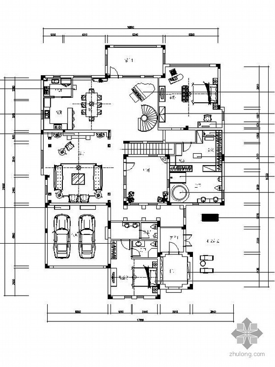 欧式花园CAD平面资料下载-[重庆]双层欧式花园别墅装饰图