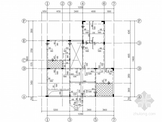 两层框架结构小别墅结构图-板配筋图 