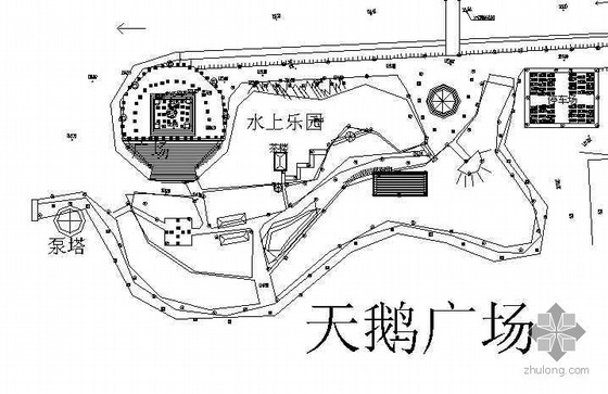 广场cad总平面图资料下载-某河道景观建设工程亮化设计总平面图