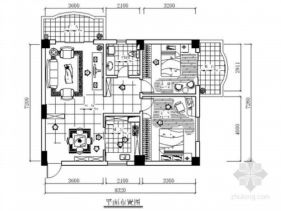 两居室公寓户型平面资料下载-住宅公寓两居室装修方案