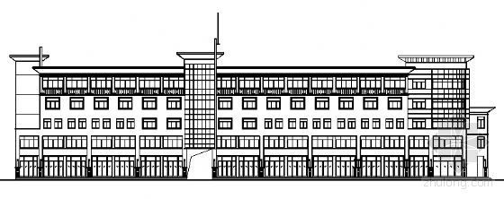 2层管理办公建筑图资料下载-枣庄某五层沿街商业办公建筑方案图