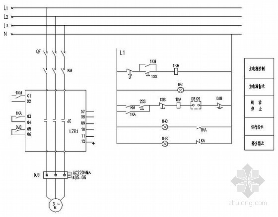 一用一备接线图资料下载-常用软启动器一用一备控制电机原理图
