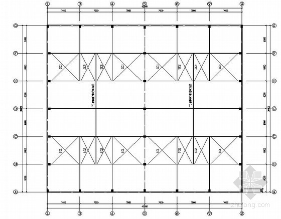 7米钢结构施工图资料下载-21米跨钢结构厂房结构施工图