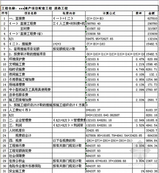 某住宅楼配套市政工程预算控制价实例（2011-05）