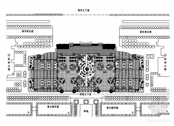 校园广场景观设计快题资料下载-某校园入口景观设计图